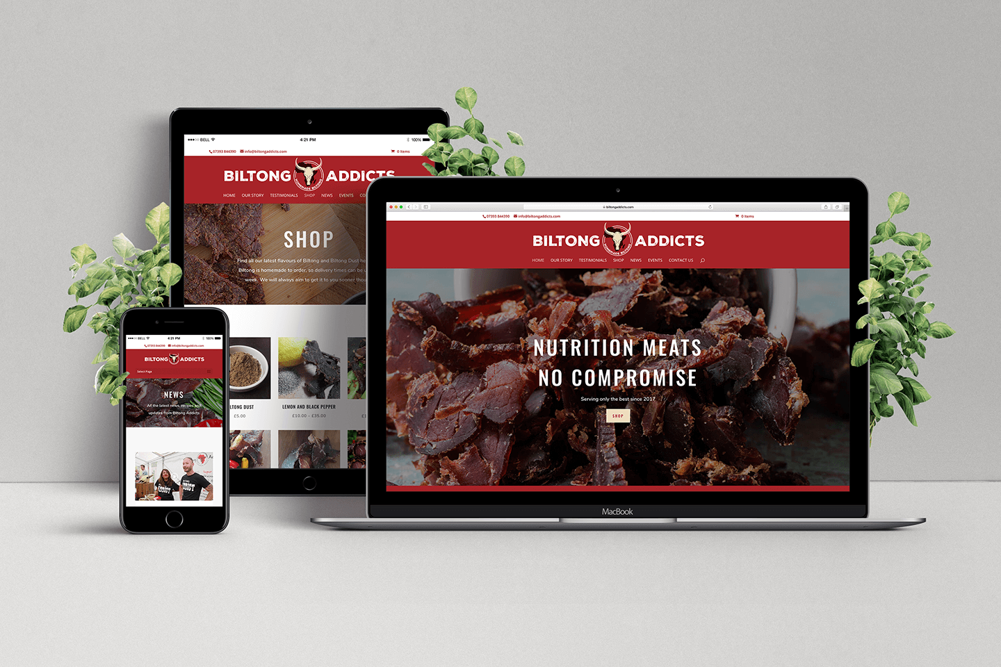 Portfolio - Biltong Addicts Case Study website visual